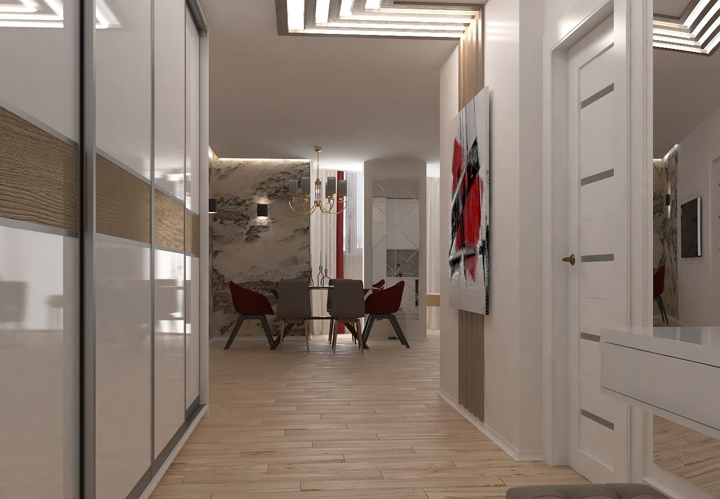 Квартира 40 м2 с элементами классики