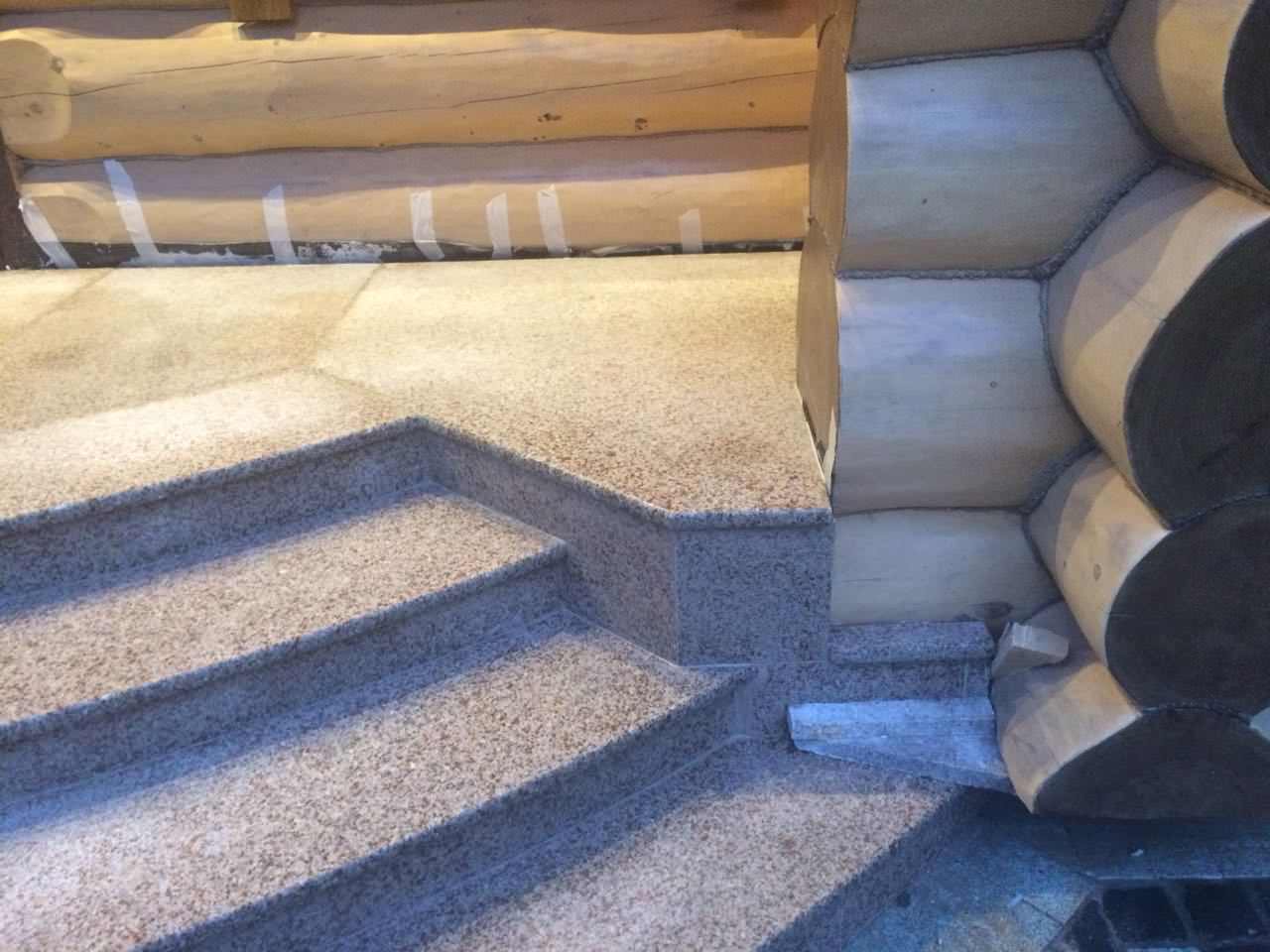 Лестница из гранита с заливкой опалубки под ключ