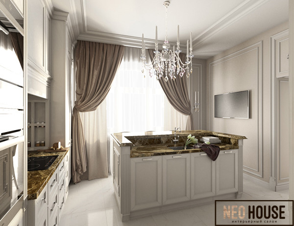 Обложка проекта: Завораживающий мрамор на кухне