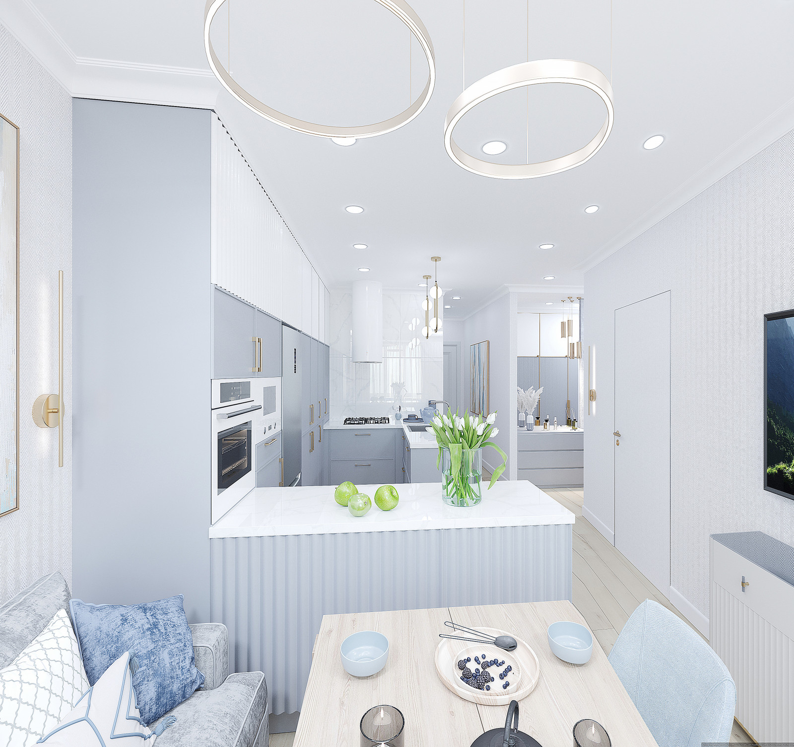 В голубой дымке