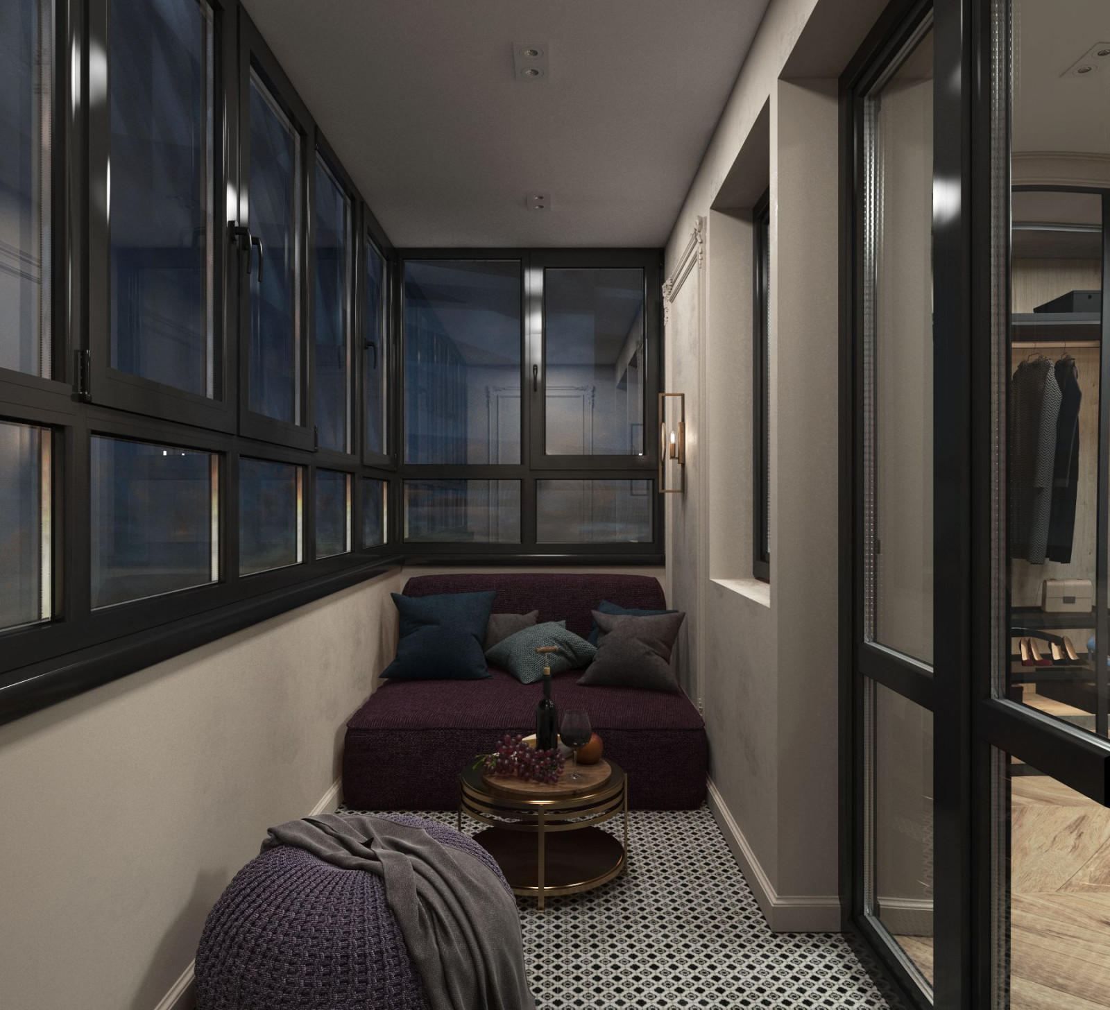 Визуализации спальной и ванной комнат.