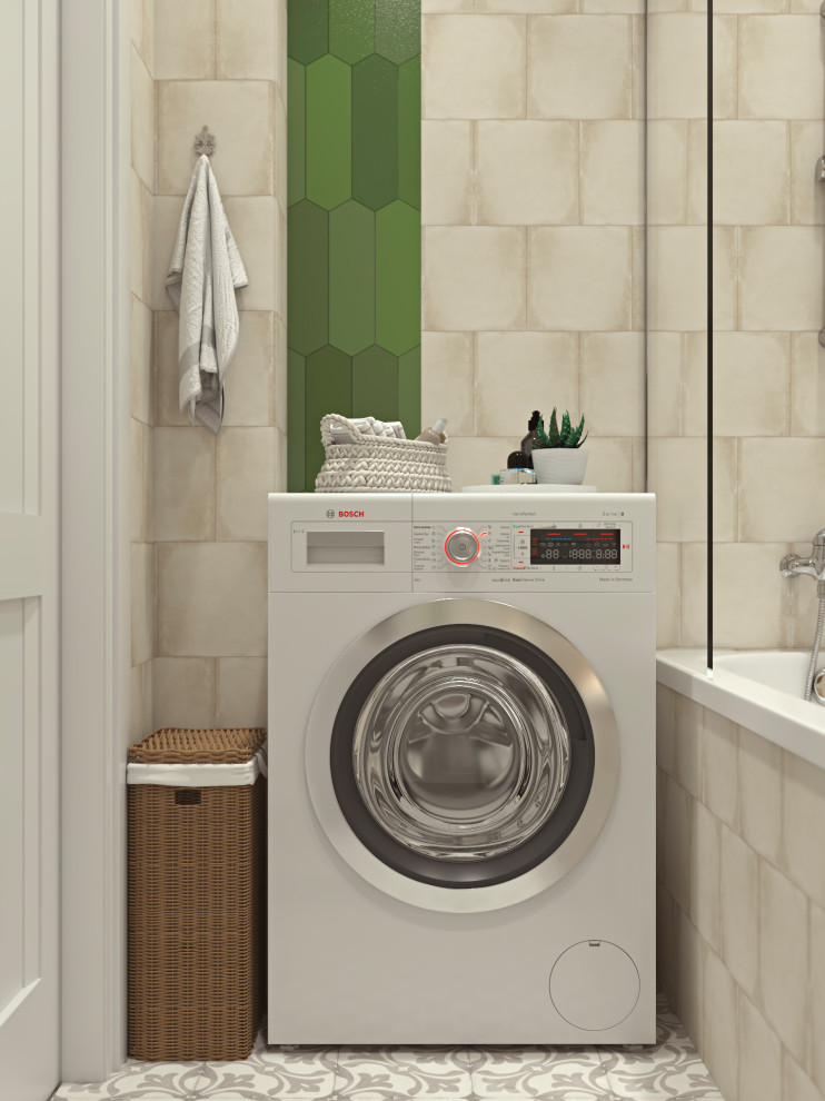 Двухкомнатная квартира в современном скандинавском стилеванная комната