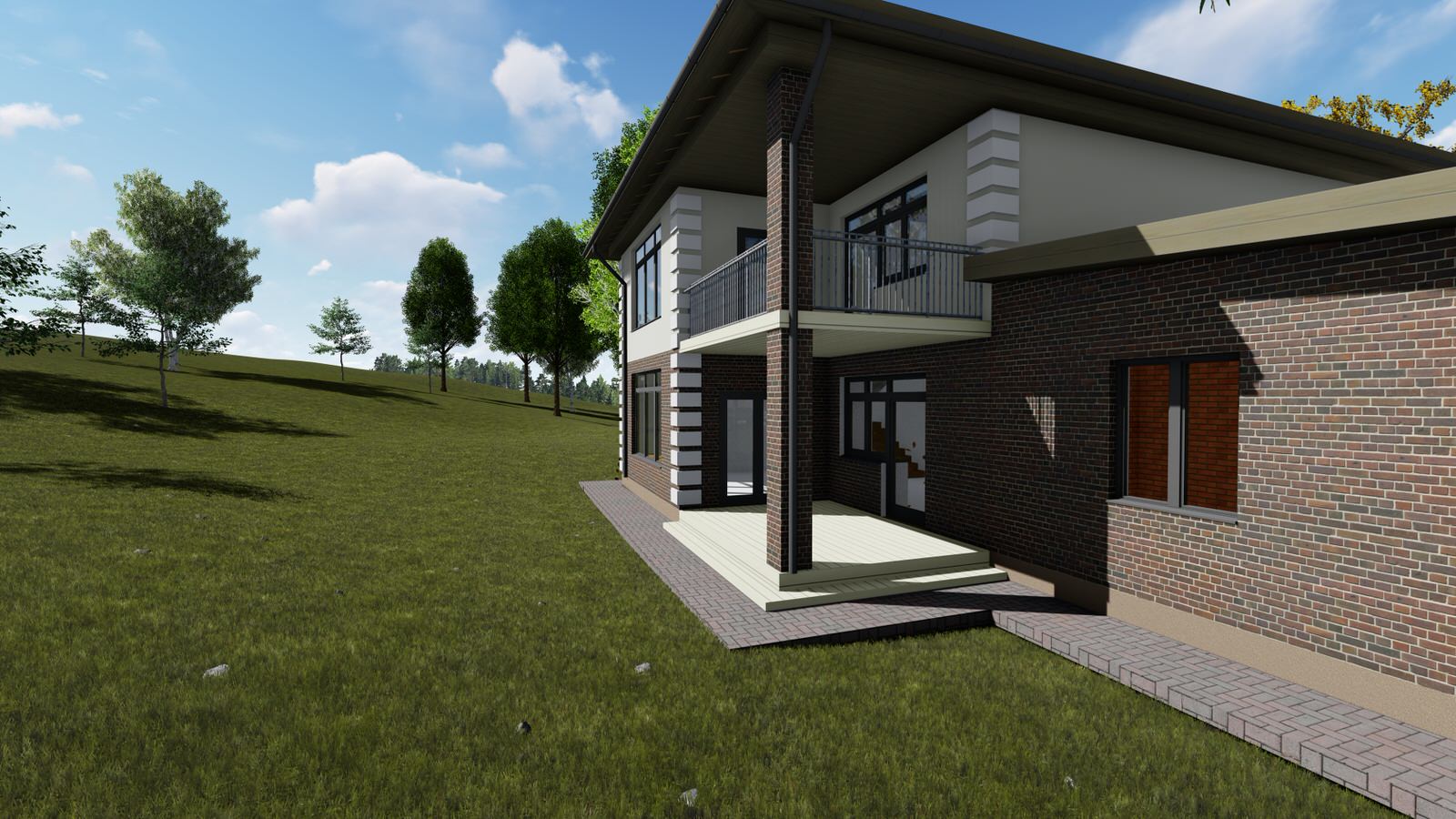 Двух этажный дом с гаражом на 2 машины