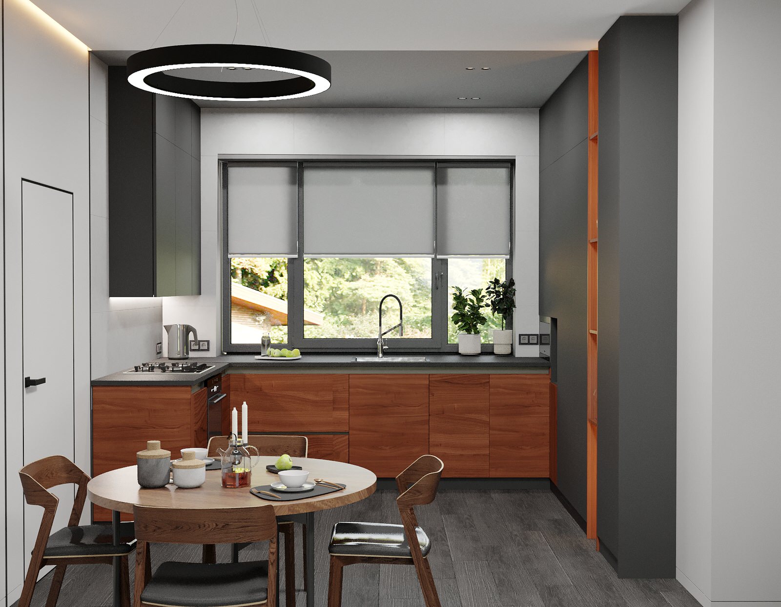 Обложка проекта: Гостиная-кухня в частном доме