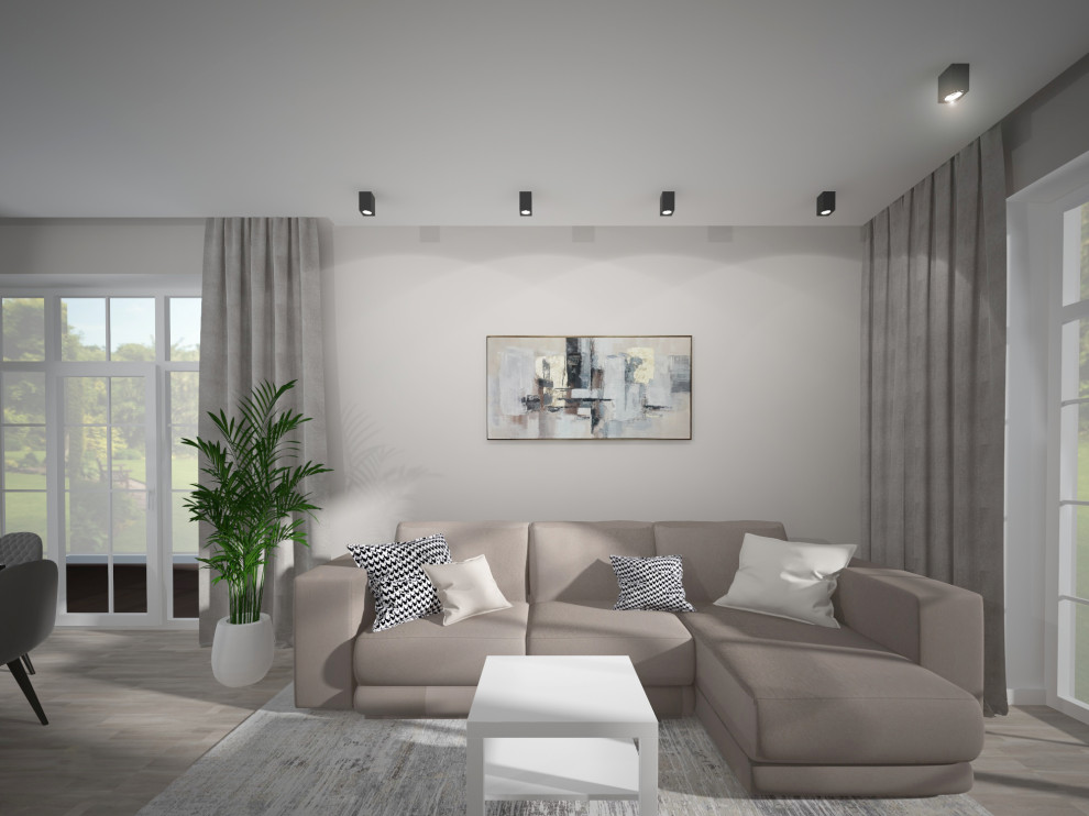 Кухня-гостиная в частном доме.