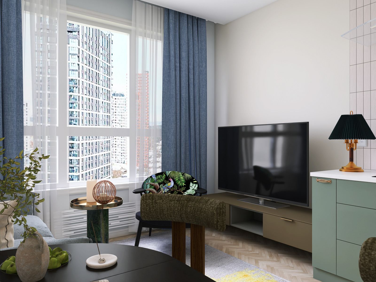 Дизайн интерьера 2х комнатной квартиры в ЖК "Парк Столиц" г. Екатеринбург