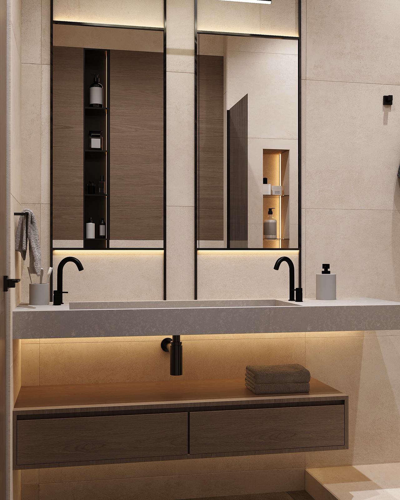 Евродвушка в жк Ilove 78м2 минимализм с элементами ваби-саби