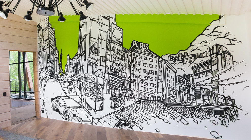 Граффити-оформление стены в комнате подростка