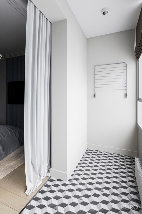 Контрастный интерьер квартиры 58 м²