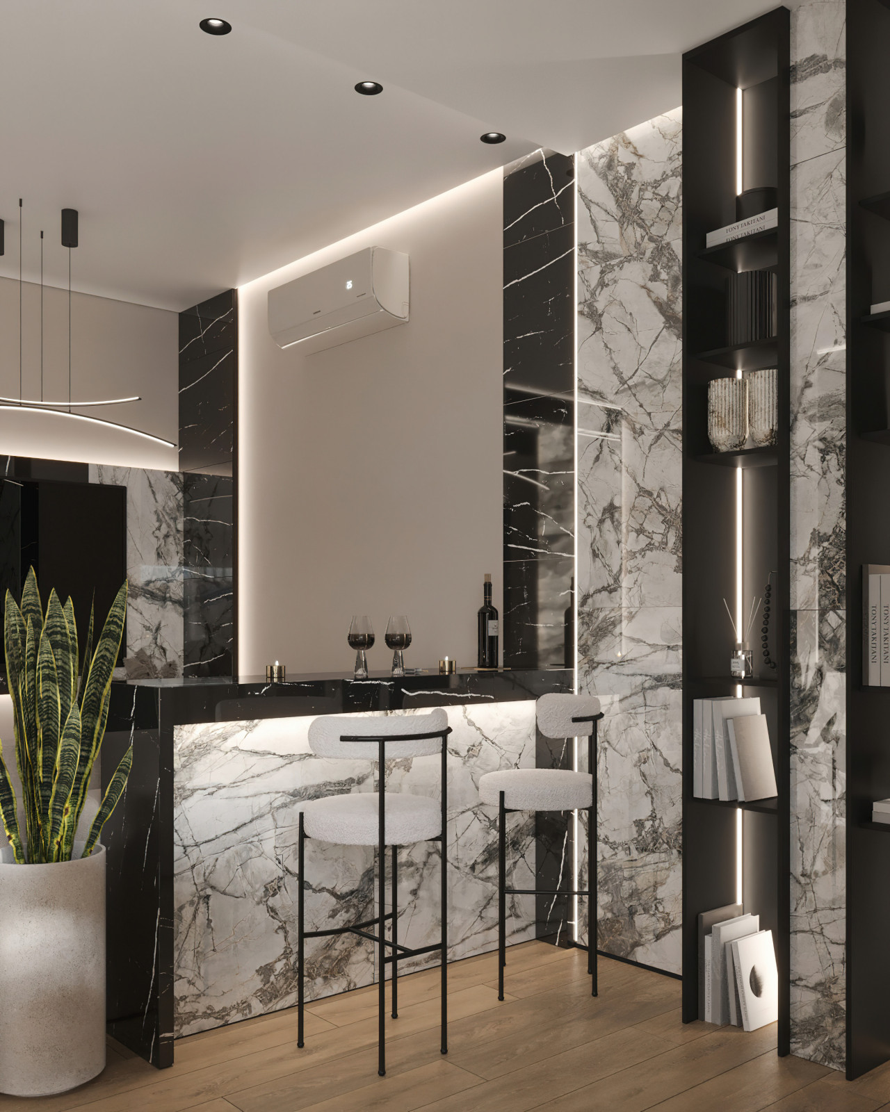 17. Marble 106м². Кухня-гостиная