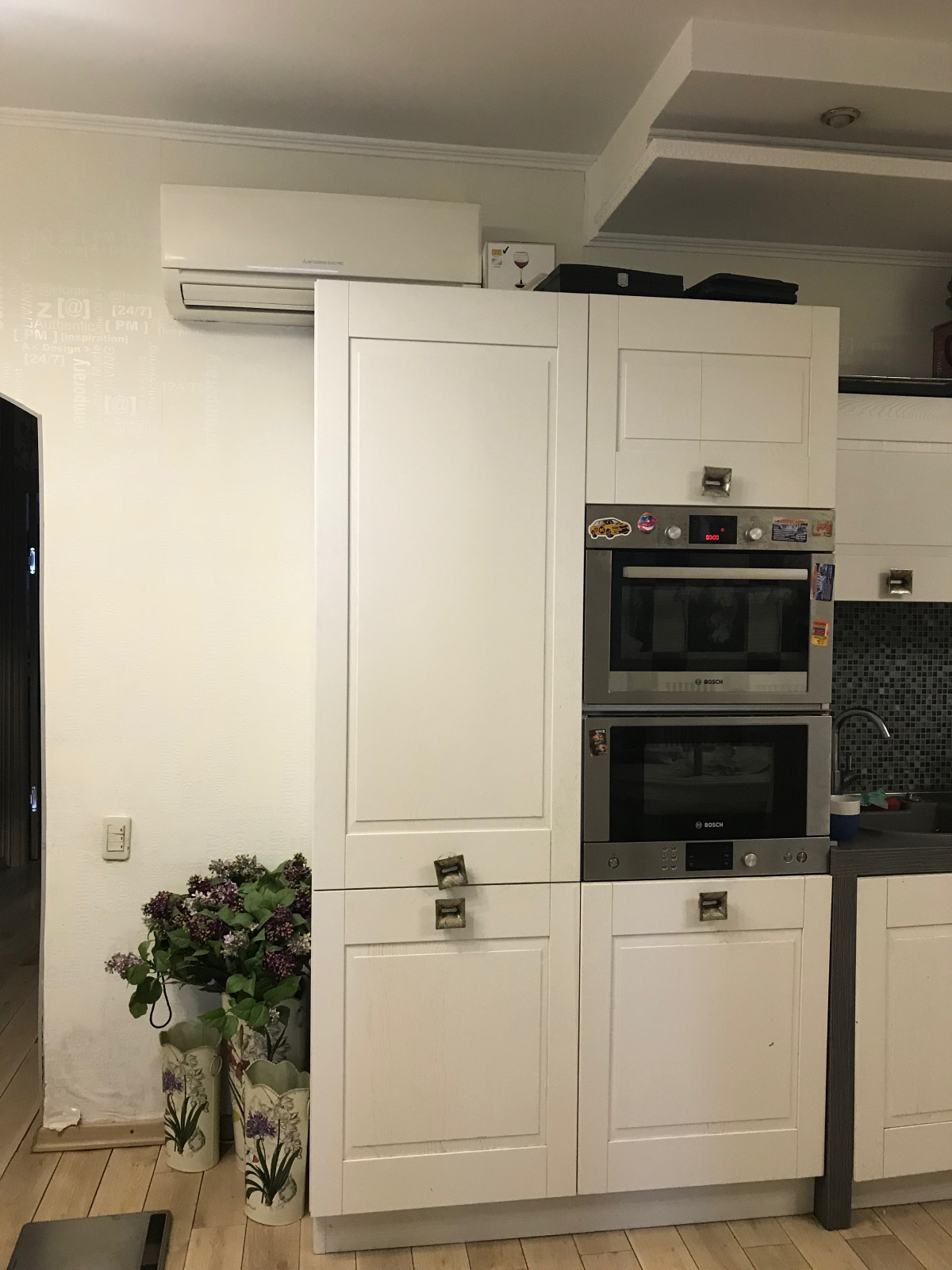 Кухня-гостинная ДО разработки дизайн проекта в стиле LOFT