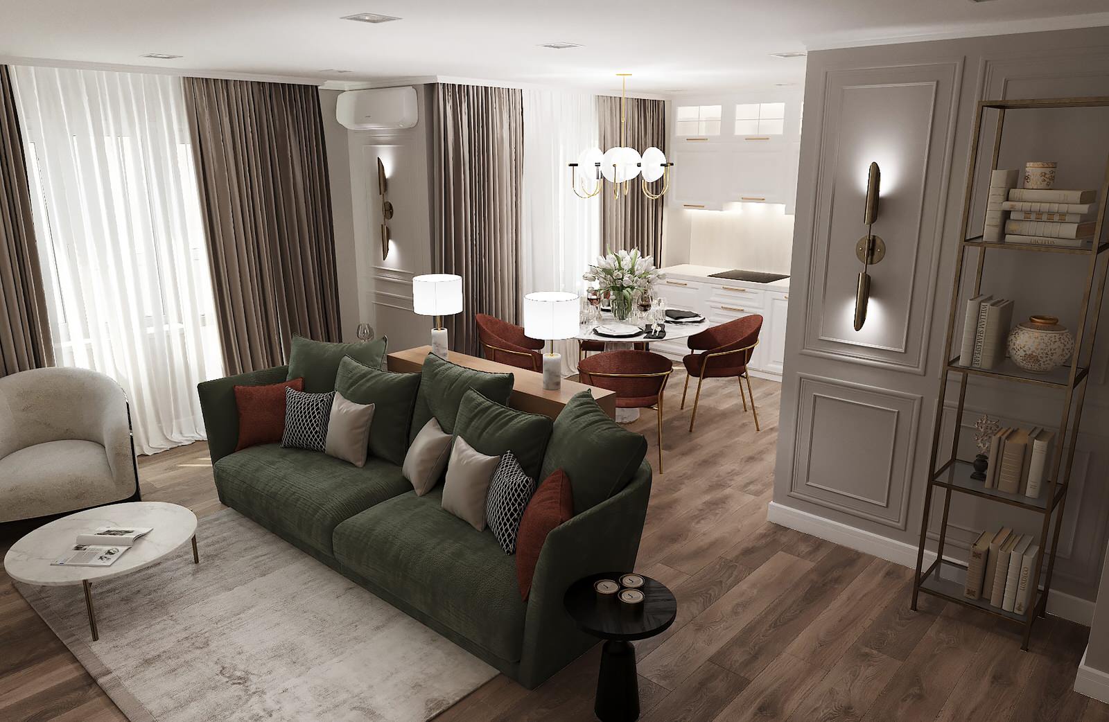 Интерьер гостиной в городе Альметьевск