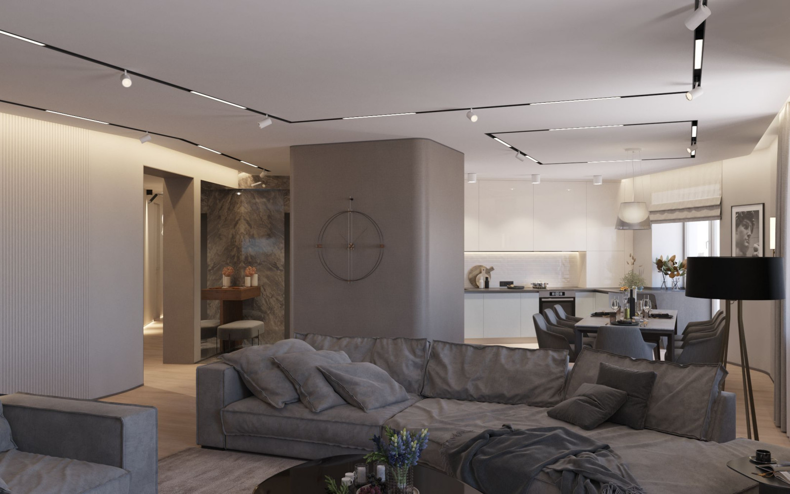 Дизайн проект квартиры со сложной остроугольной планировкой