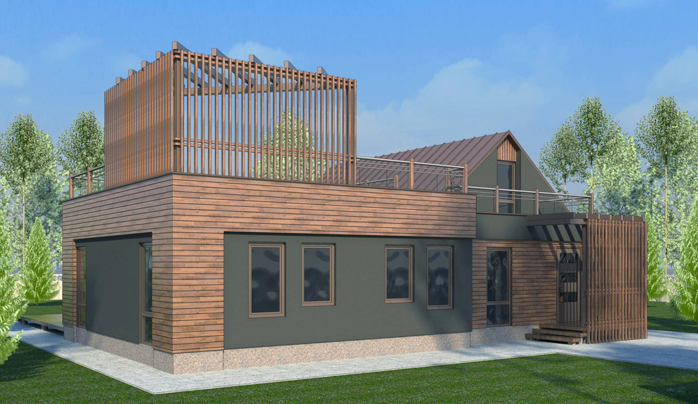 Проект каркасного дома в стиле Барнхаус