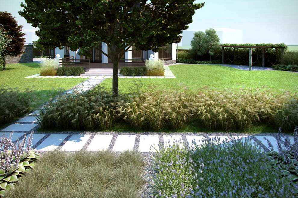 Дизайн частного сада 18 соток