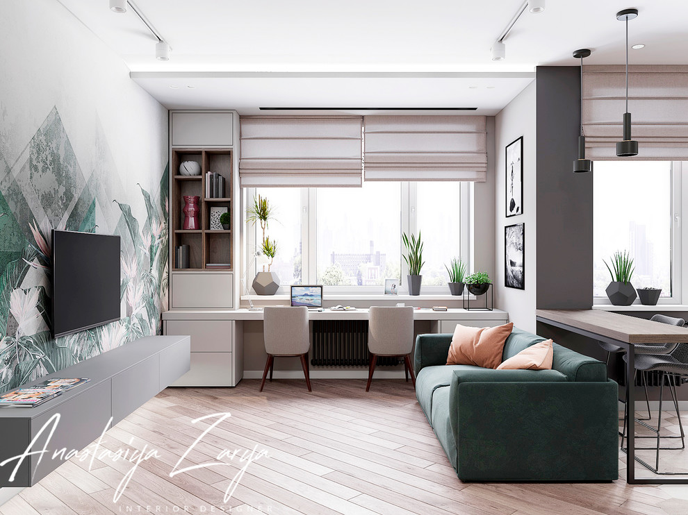 Обложка проекта: Студия для молодой пары 39 м2