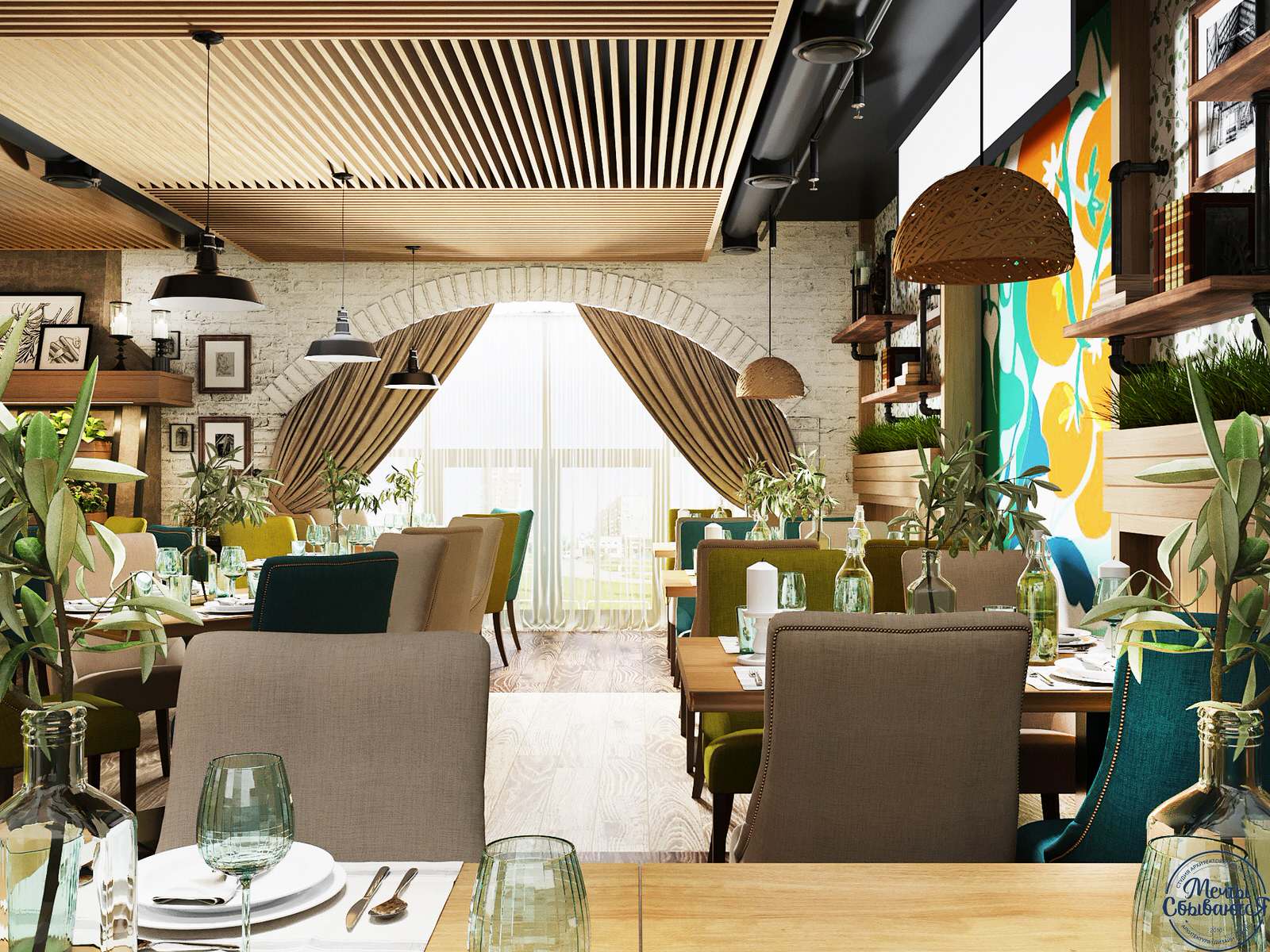 Обложка проекта: Дизайн-проект интерьера ресторана