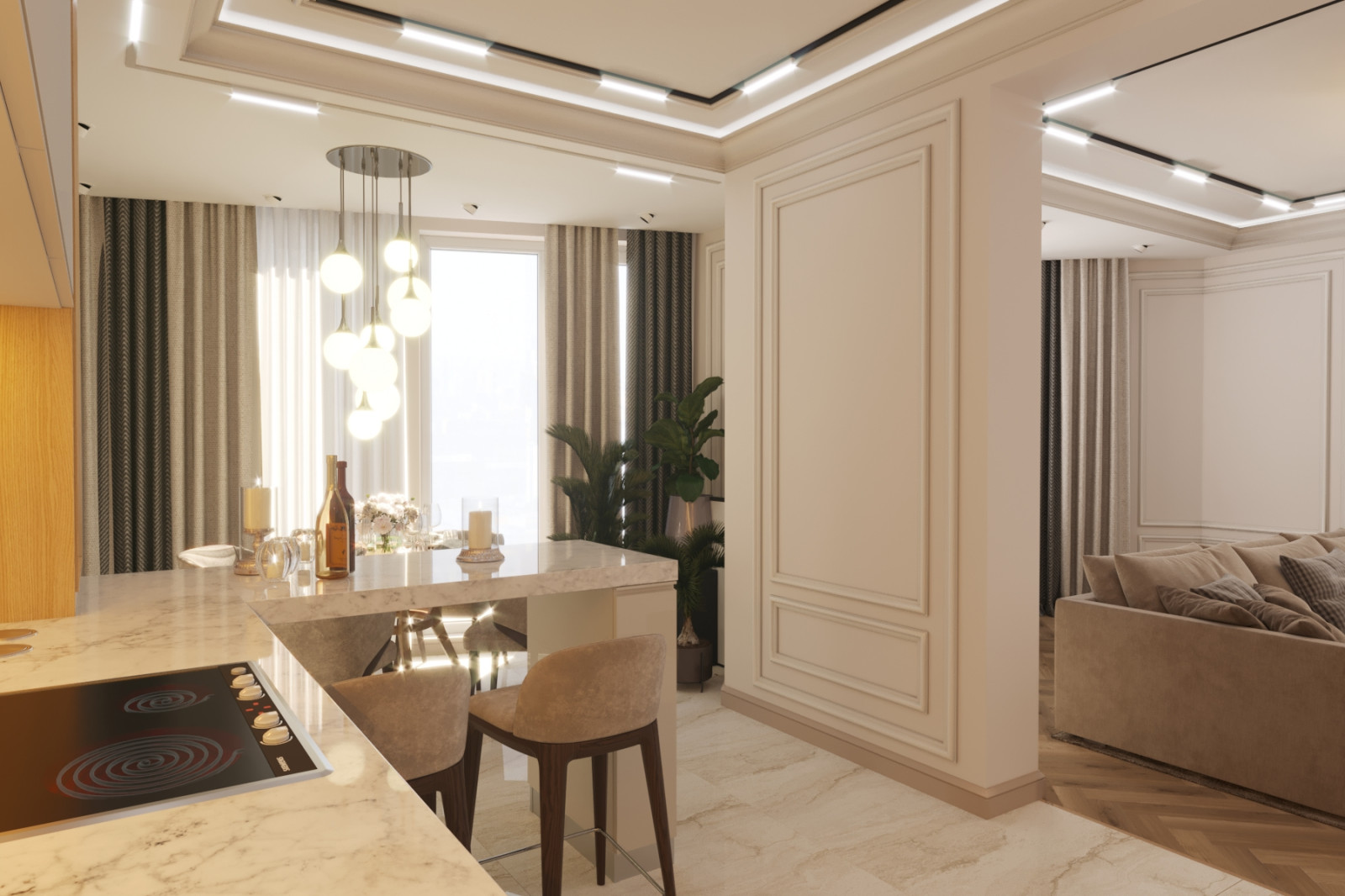 Квартира неоклассика 140м2 г.Новосибирск