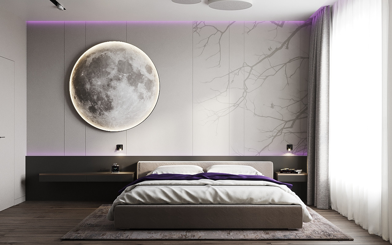 Спальная комната с ночником "Луна"