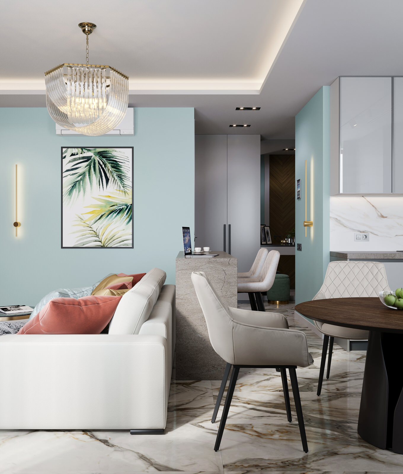 Интерьер квартиры в ЖК "Новый Лесснер", 60м²
