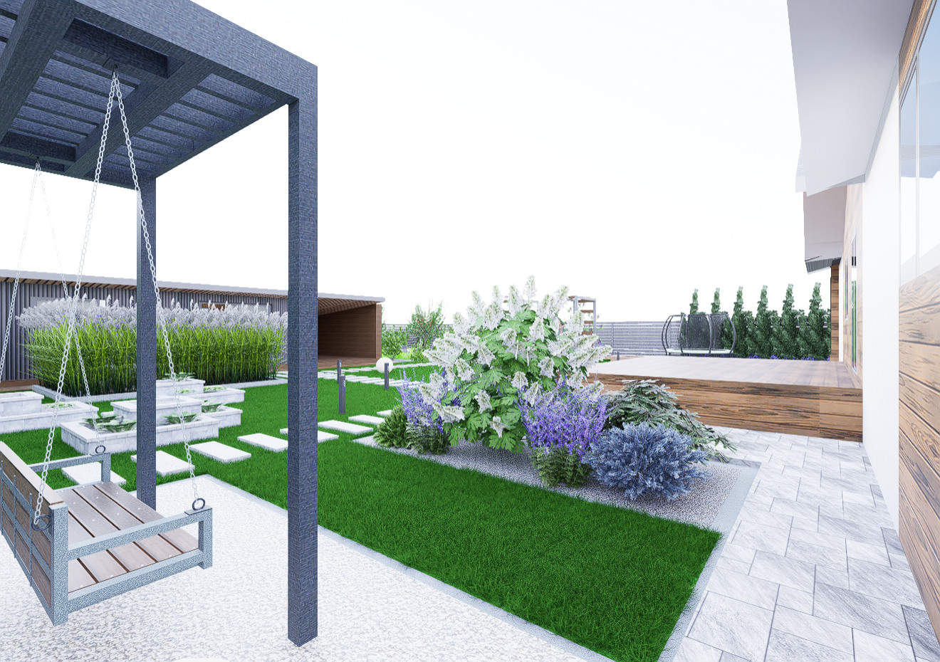 Дизайн участка 6 соток в современном стиле