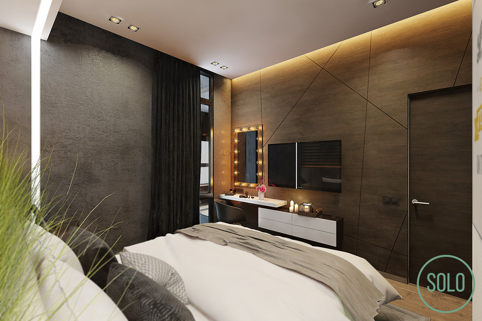 Modern Interior with loft elements for young couple