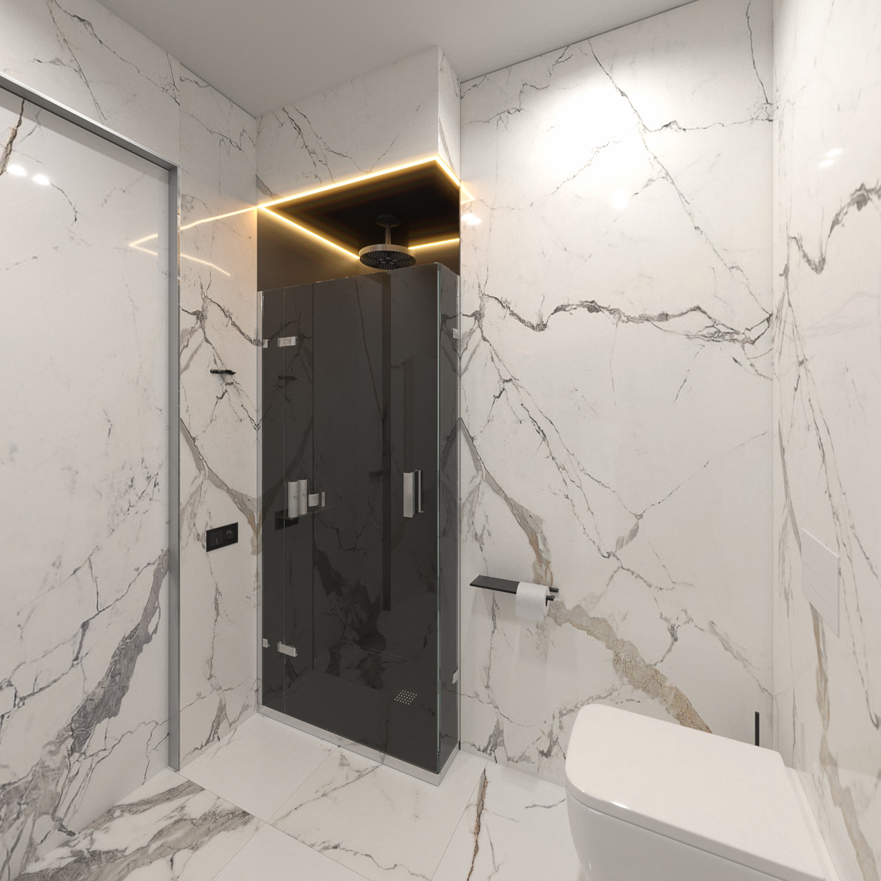 Ванная комната с цветотерапией