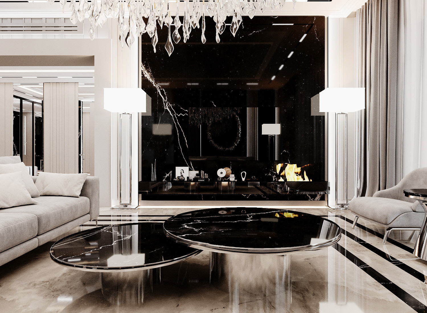 Дизайн гостиной в частном доме