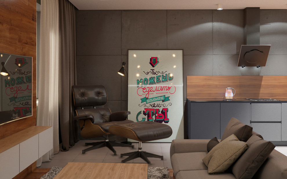 Дизайн интерьера квартиры в современном стиле в Екатеринбурге.