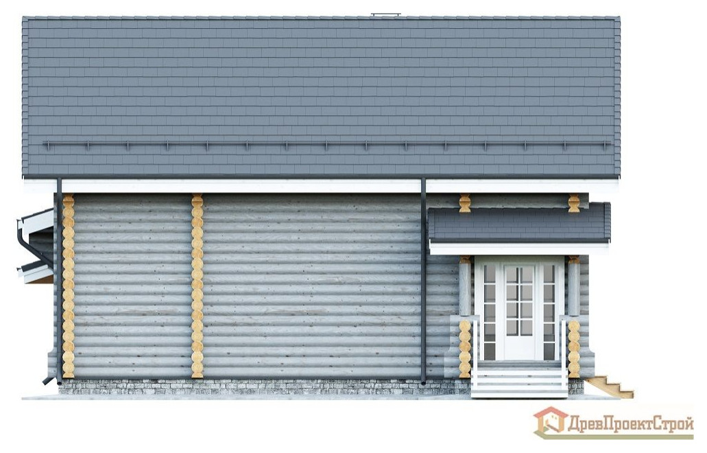 Дом из оцилиндрованных бревен 197,03м². Размеры 16800 х 10200. Проект № 304