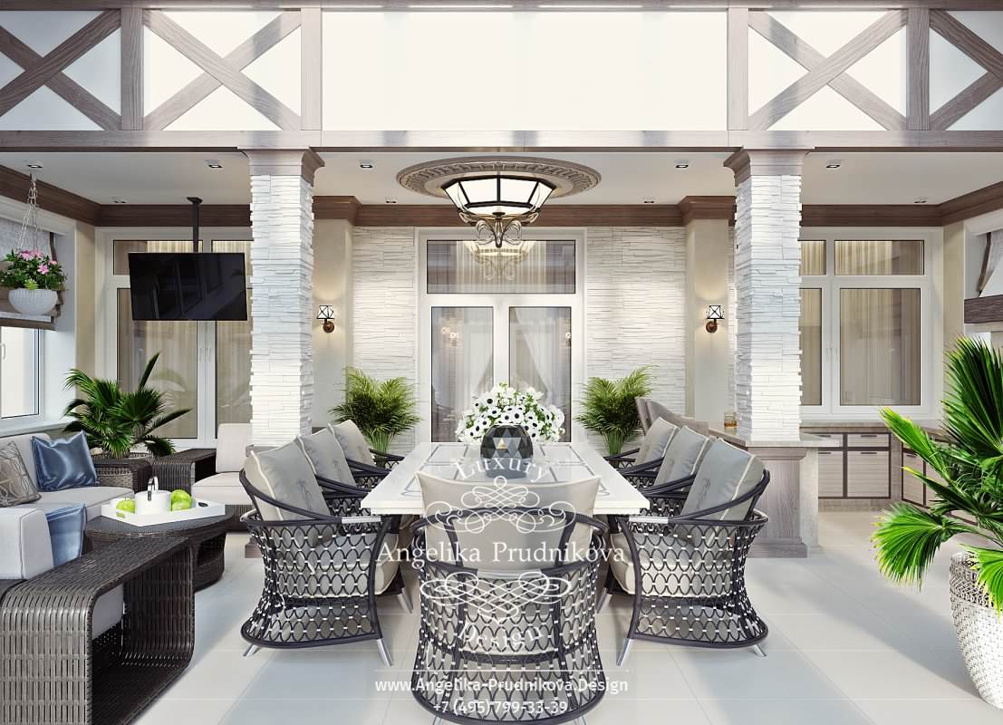 Дизайн-проект интерьера веранды в КП «Опушка»