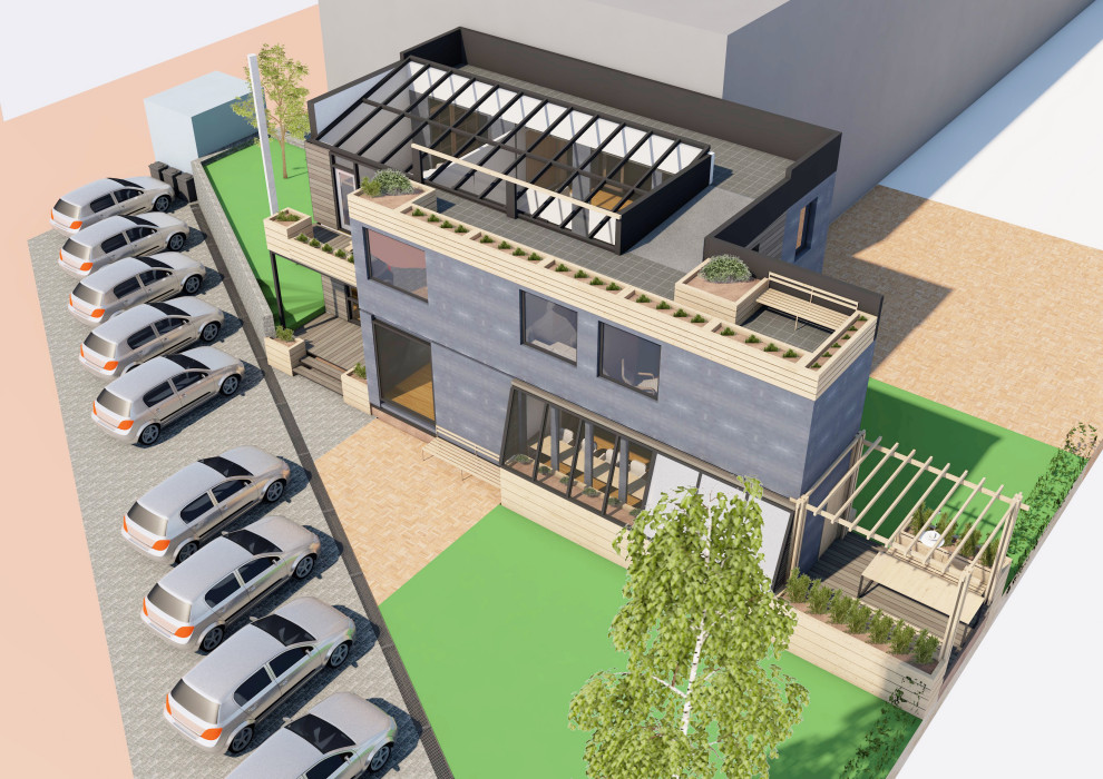 Эскизный проект офиса из контейнеров