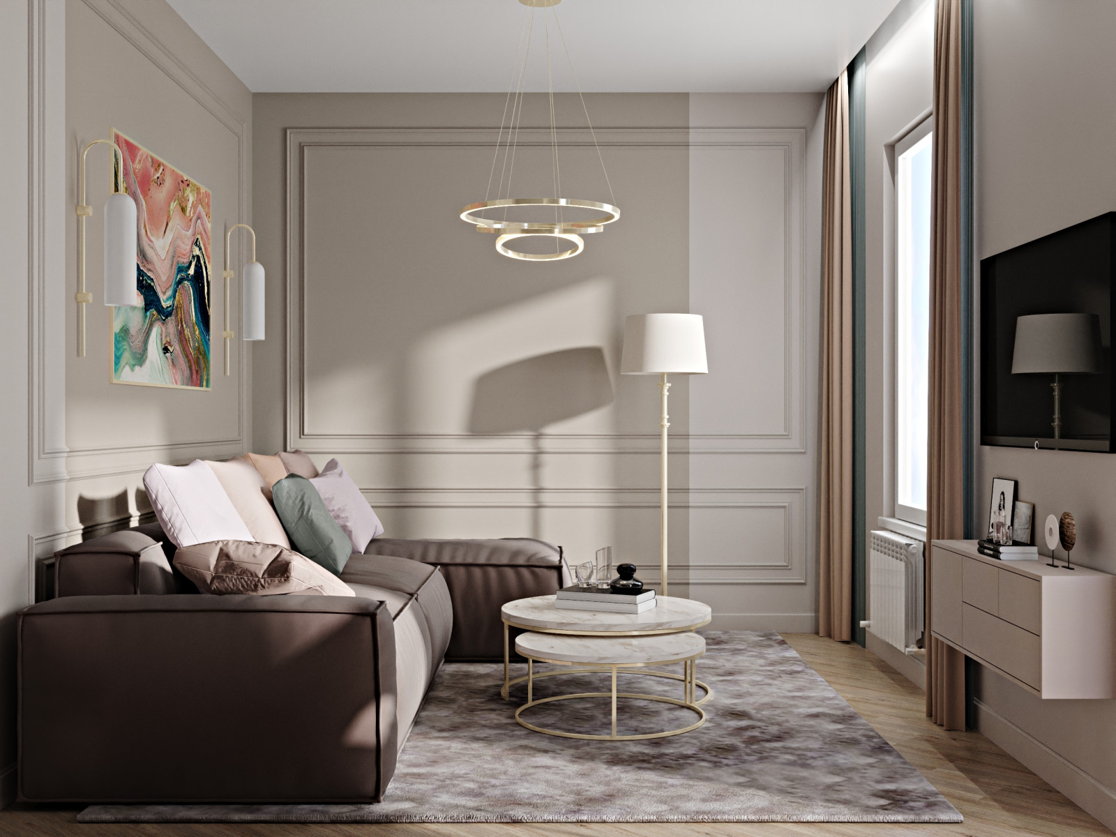 Лаконичная квартира в неоклассическом стиле.