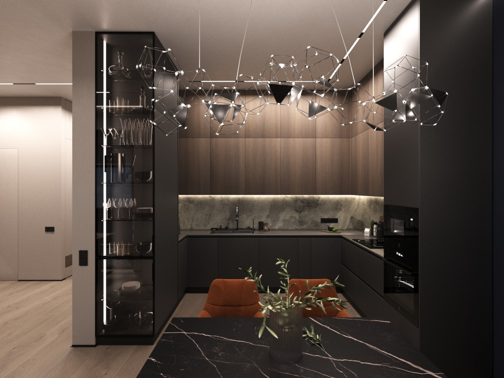 Дизайн интерьера квартиры 77 м2 с 2-мя санузлами и гардеробной