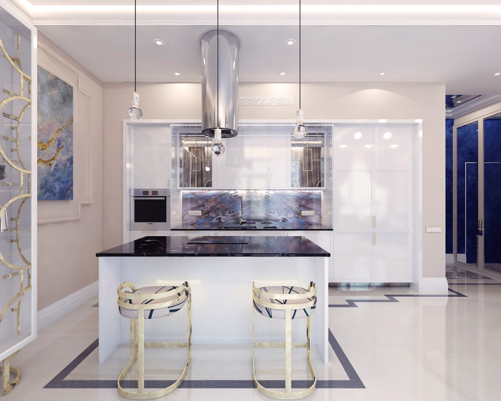 Вид на гостиную (зона кухни)