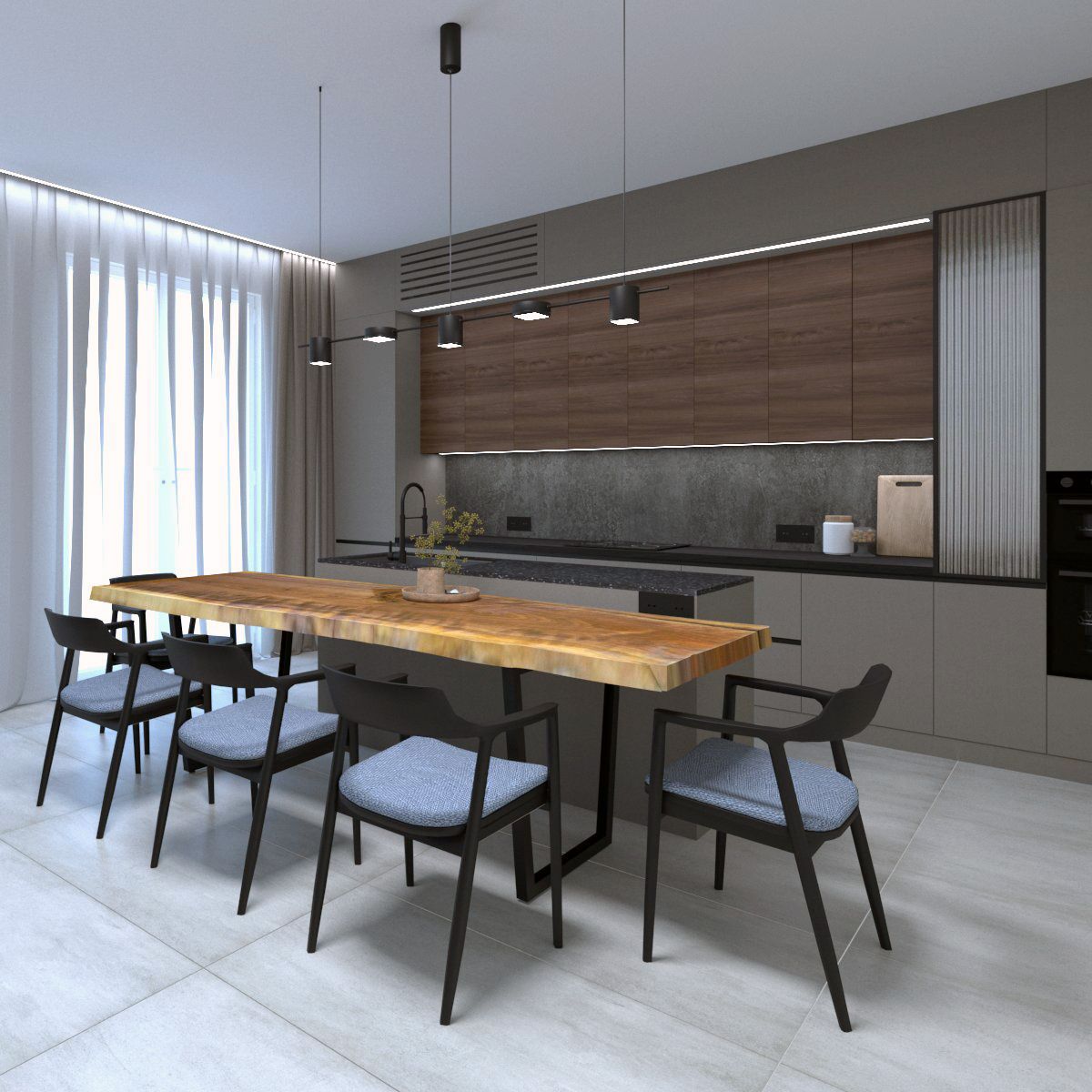 Обложка проекта: Кухня-гостиная в частном доме