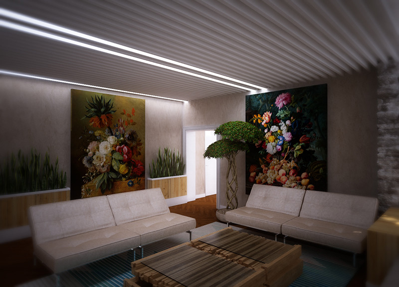 Лаунж зона в коттедже