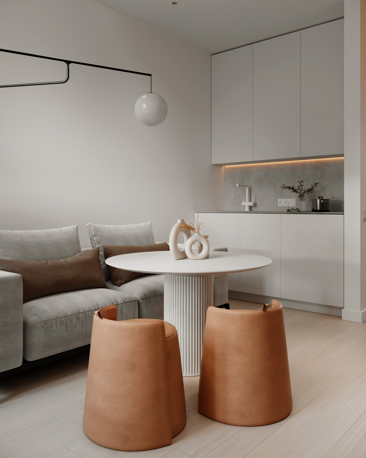 Светлая квартира в стиле минимализм, 27 м2