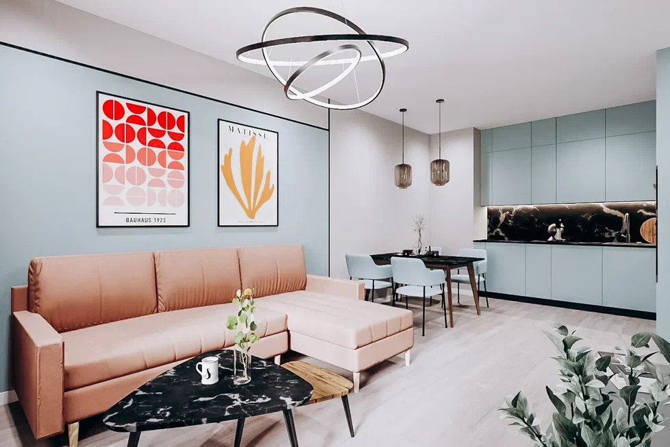 Планировка 3-х комнатной квартиры в современном стиле