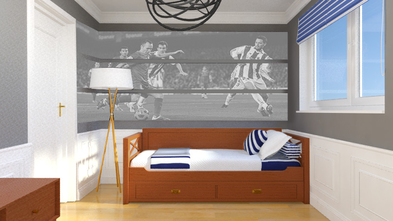 Оформление деревянными панелями буазери детской