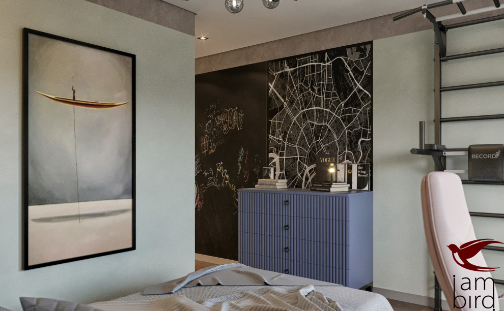 Натуральные оттенки в интерьере квартиры в ЖК "Лефорт" 130 кв.м