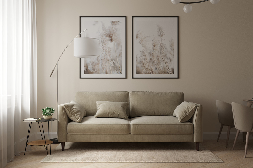 Кухня-гостиная в натуральных тонах