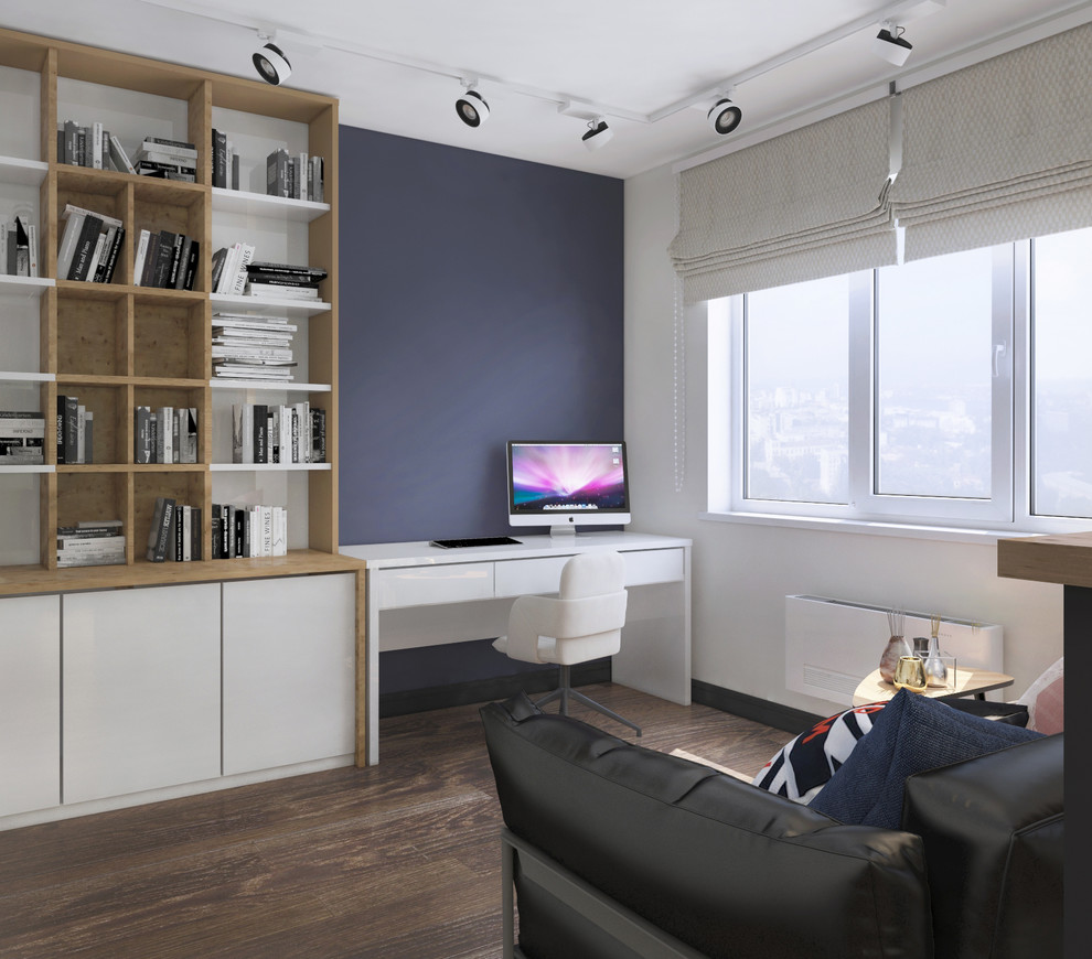 Интерьер гостиной студийного типа в однокомнатной квартире