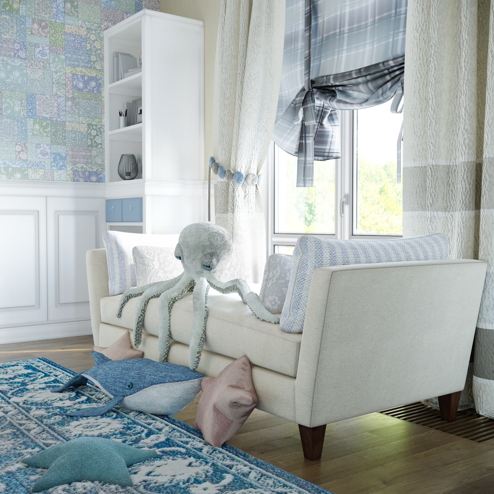 Визуализация детской для девочки "Пэчворк"