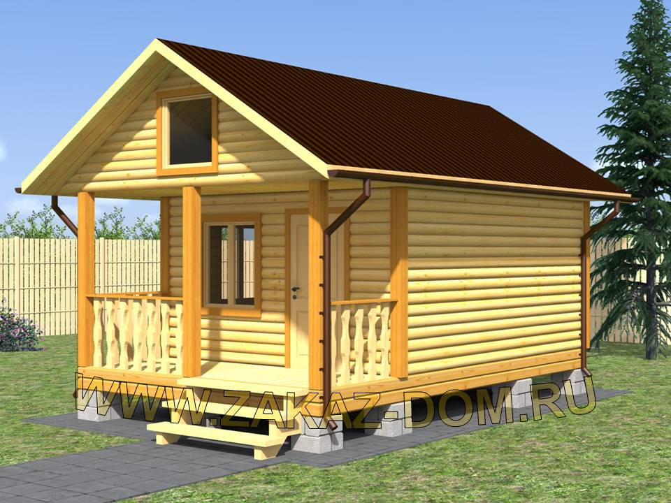 Проект одноэтажной бани из бруса (4х6.5 м) : Б-113