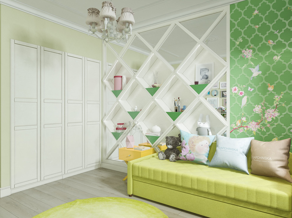 Уютная квартира в зелёных оттенках.