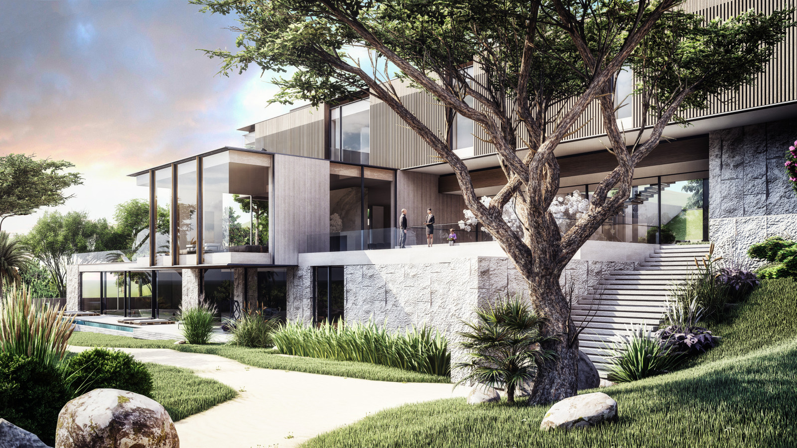 Высоко над городом. Модернистский сад на склоне. Тбилиси. 2021 г.