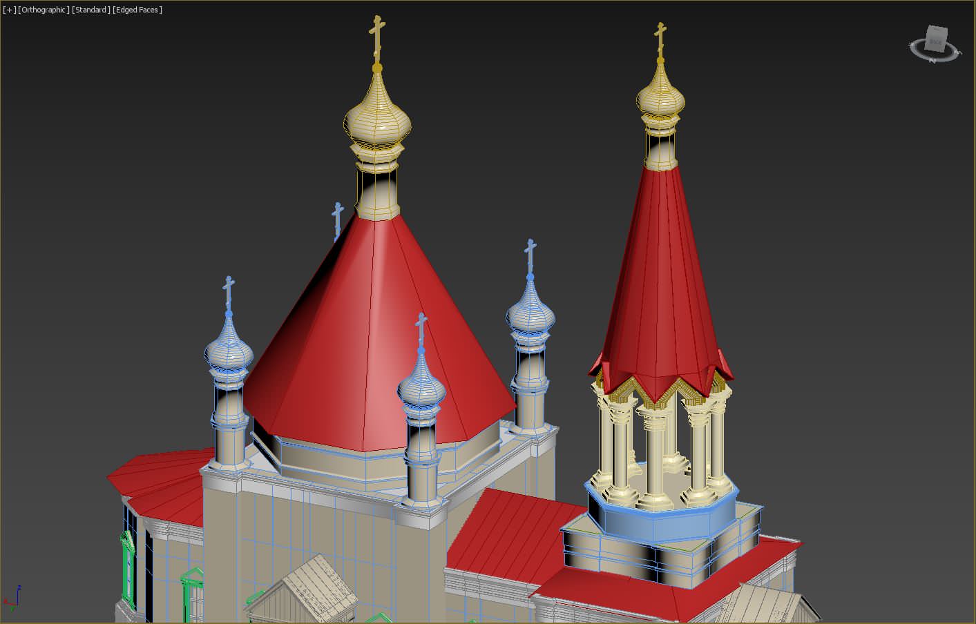 Моделинг церкви по чертежу.Экстерьер.