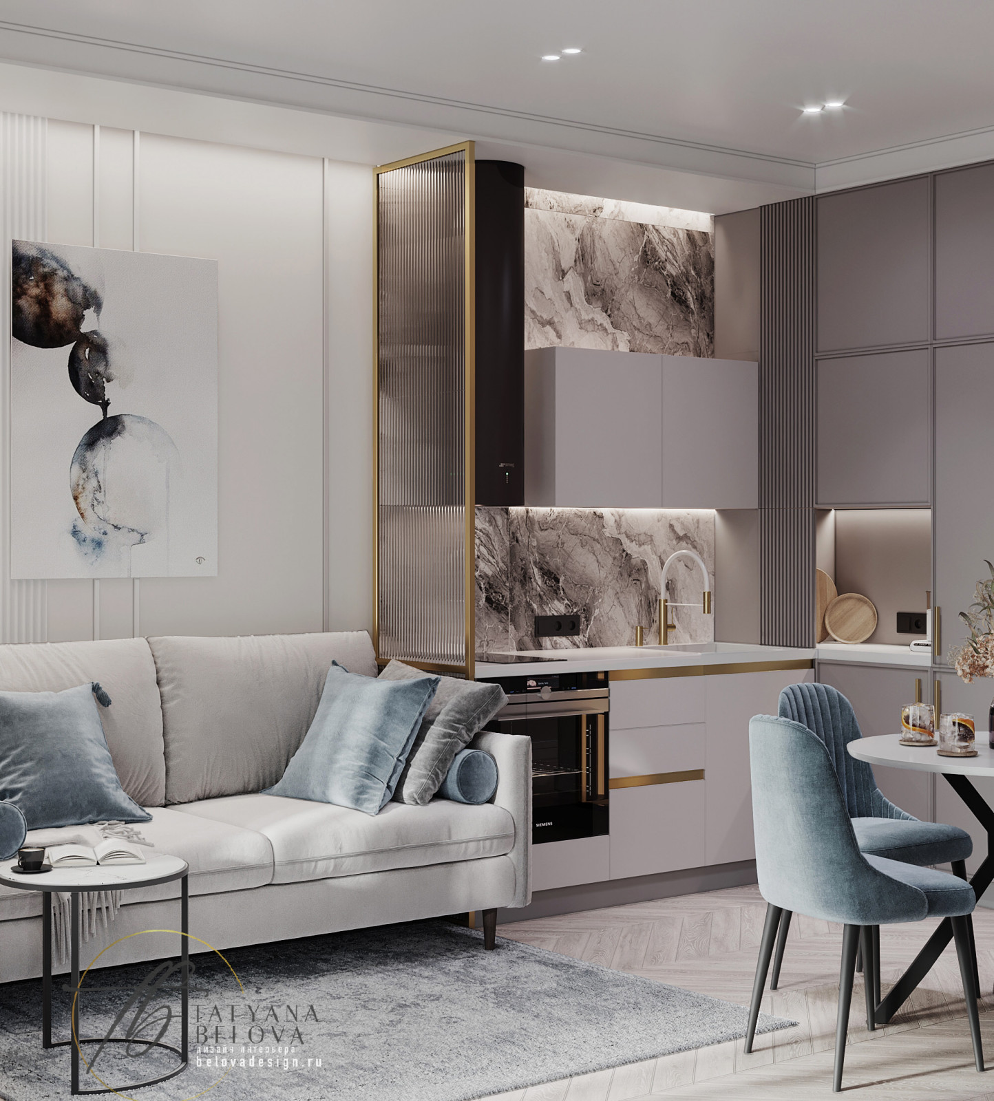 Обложка проекта: Метрополис, однокомнатная квартира 44,4 кв.м