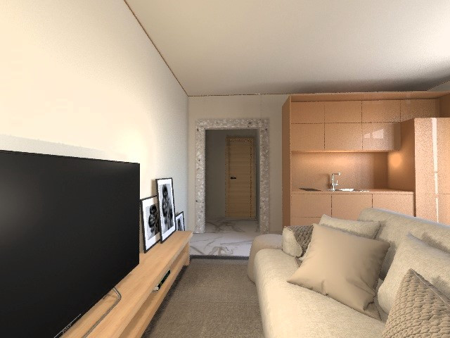 Красноярск,квартира для молодой семьи. Гостиная. 2022 г